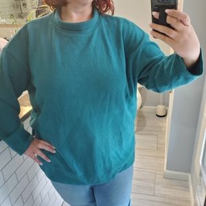Teal low turtle neck sweater 2x